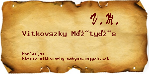 Vitkovszky Mátyás névjegykártya