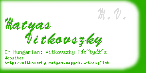 matyas vitkovszky business card